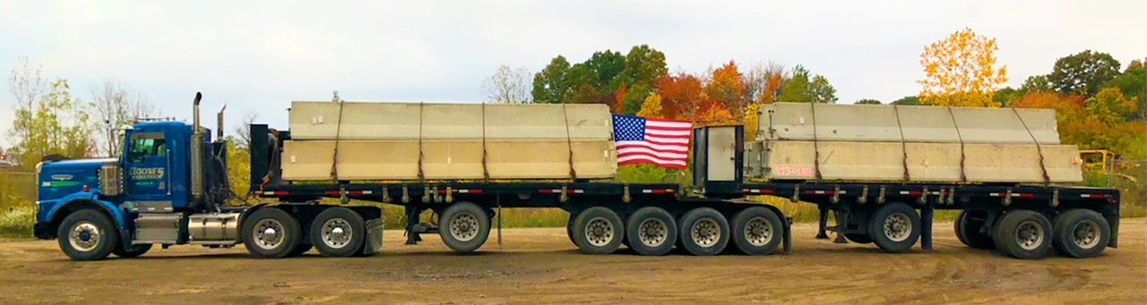 Truck Pulling Two Trailers